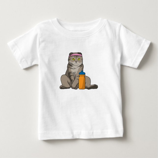 Cat Fitness Drinking mug Baby T-Shirt (Front)