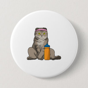 Cat Fitness Drinking mug Button