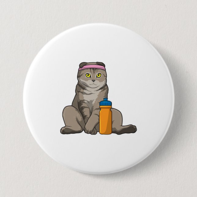 Cat Fitness Drinking mug Button (Front)