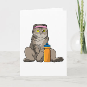 Cat Fitness Drinking mug Card