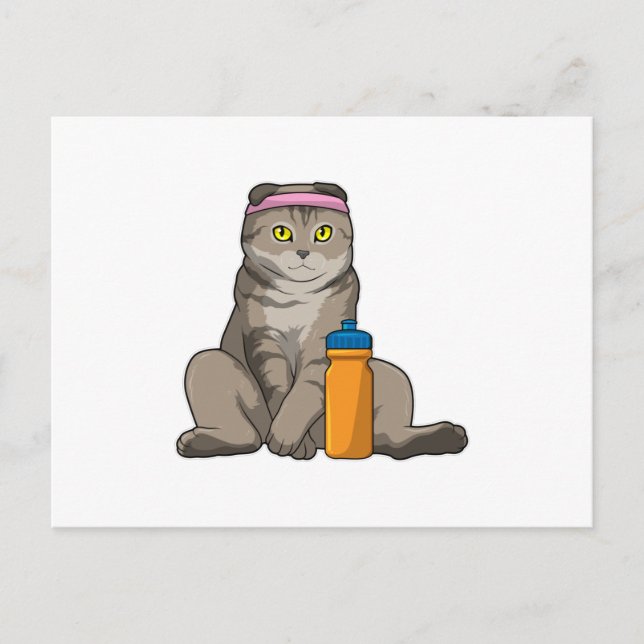 Cat Fitness Drinking mug Postcard (Front)