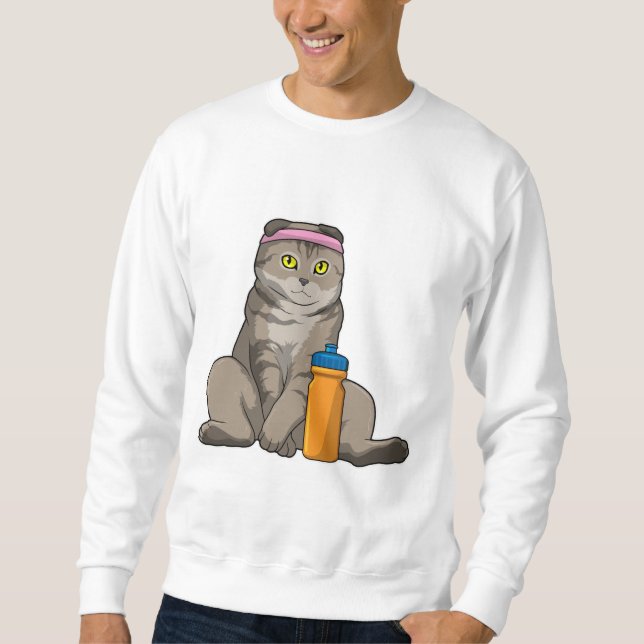 Cat Fitness Drinking mug Sweatshirt (Front)