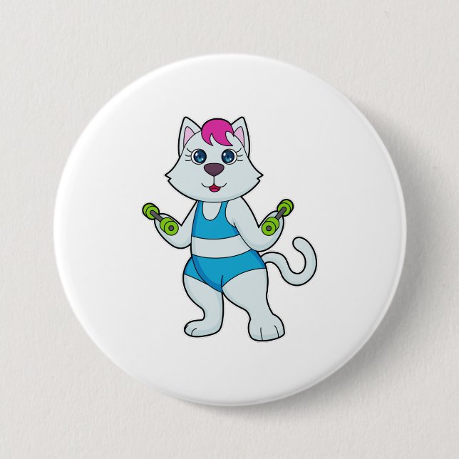 Cat Fitness Dumbbell Button (Front)