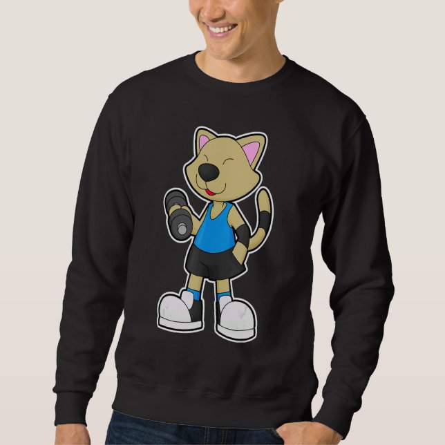 Cat Fitness Dumbbell Sports Sweatshirt (Front)