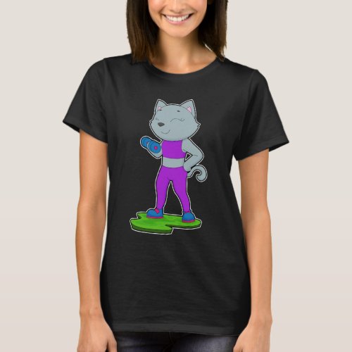 Cat Fitness Dumbbell T_Shirt