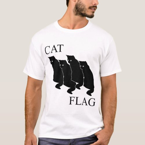Cat Flag Funny Black Flag T_Shirt _ Black Cat Grap