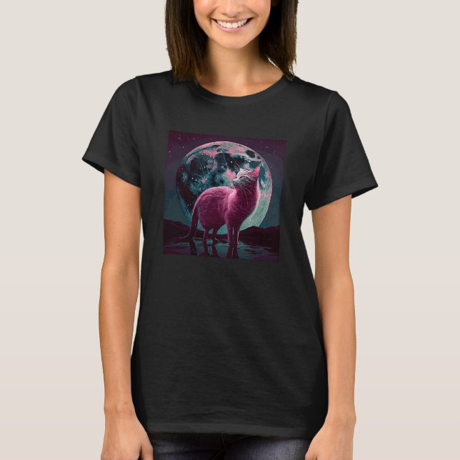 Cat Flamingo Moon T-Shirt (Front)