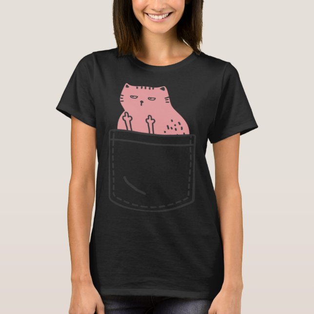 Cat Flipping Off Rude Animal Middle Finger  Ugly C T-Shirt (Front)