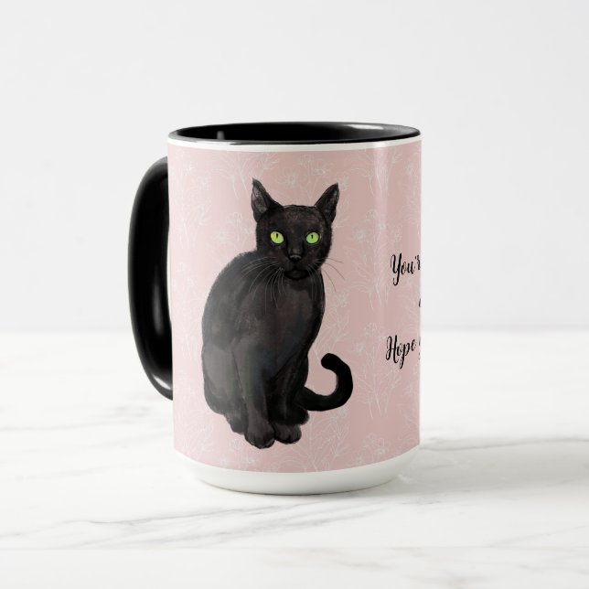 Cat floral background mug (Front Left)
