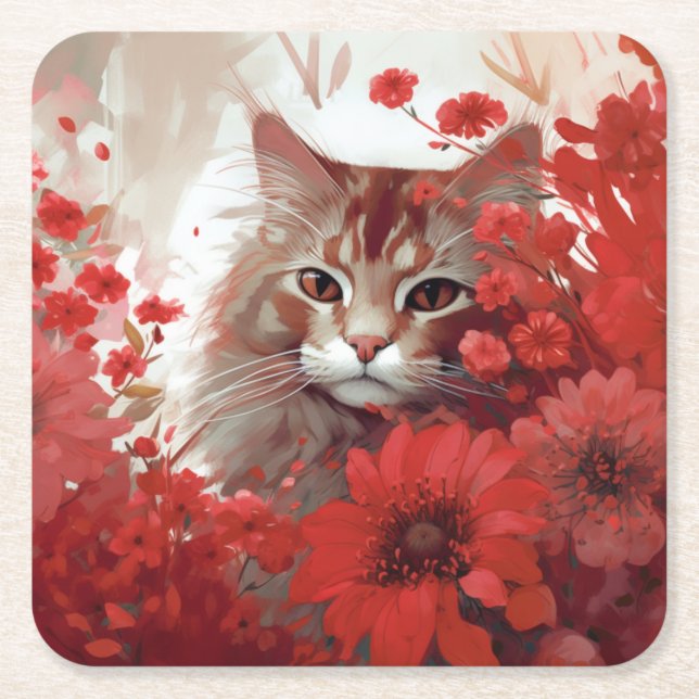 Cat flower coaster (Front)