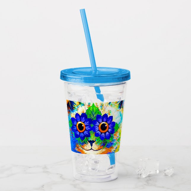 Cat Flower Eyes Acrylic Tumbler (Front Ice)