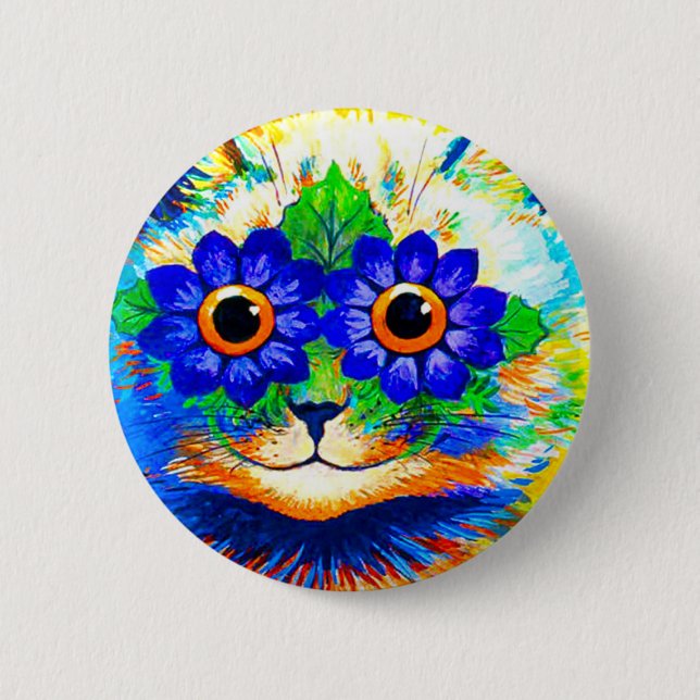 Cat Flower Eyes Button (Front)