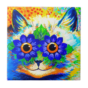 Cat Flower Eyes Ceramic Tile