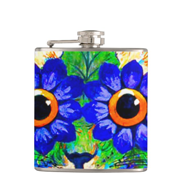 Cat Flower Eyes Flask (Front)