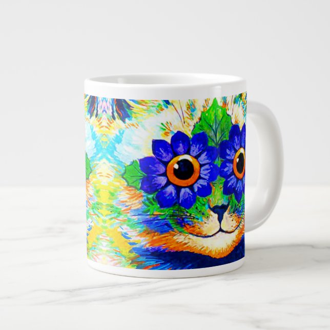 Cat Flower Eyes Giant Coffee Mug (Front Right)