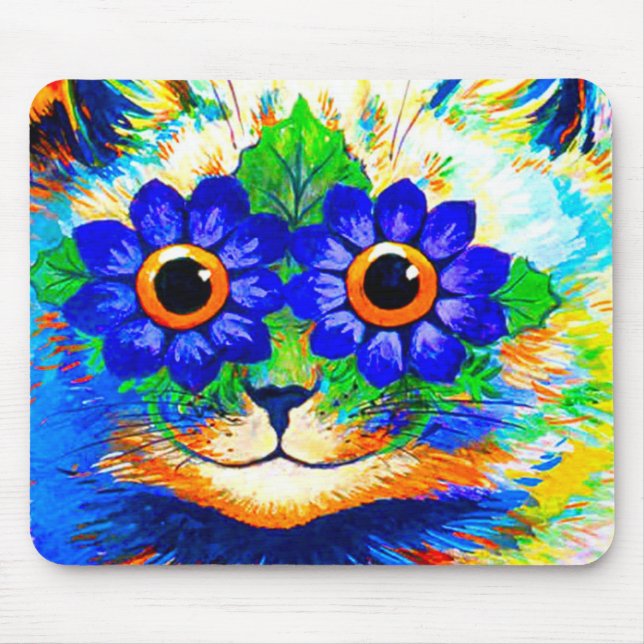 Cat Flower Eyes Mouse Pad (Front)