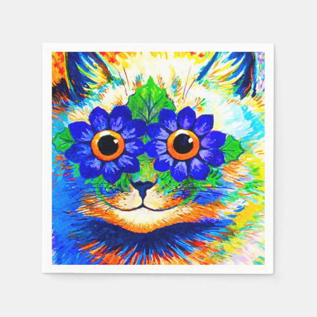 Cat Flower Eyes Napkins (Front)