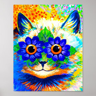 Cat Flower Eyes Poster