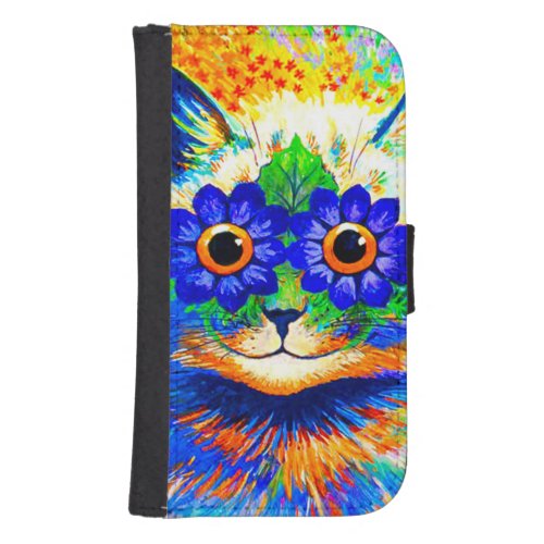 Cat Flower Eyes Galaxy S4 Wallet Case