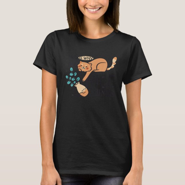 Cat Flower Vase T-Shirt (Front)