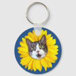 &quot;cat Flower&quot; Yellow Lol Funny Keychain at Zazzle