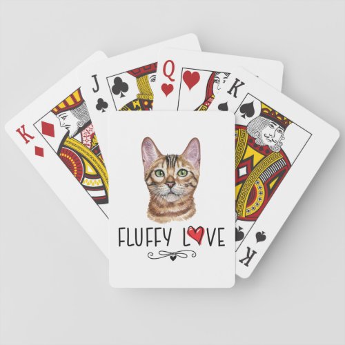 Cat Fluffy Love Kitty Meow Portrait Poker Cards