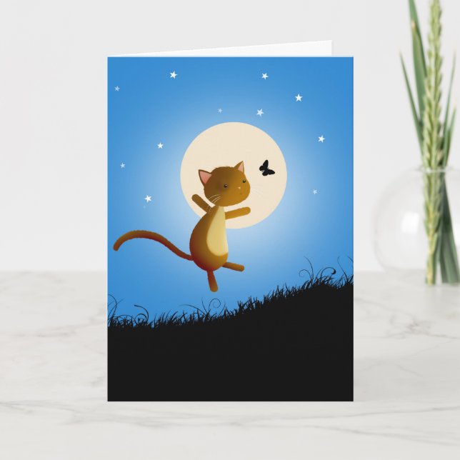 cat follow your dreams - greeting card (Front)
