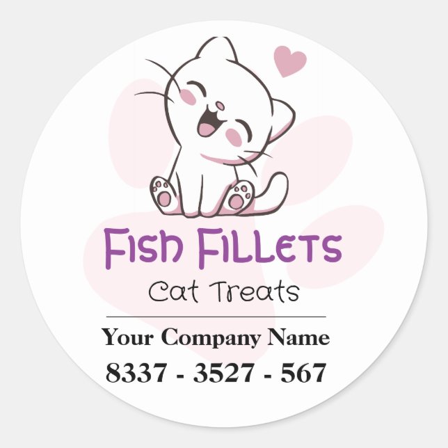 Cat Food Business Label Sticker (Front)
