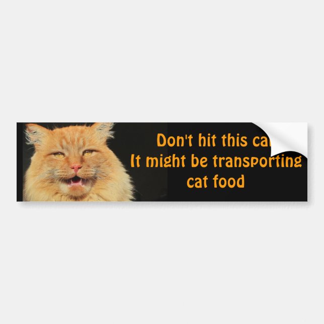 Cat Food Transport Vehicle Bumper Sticker (Front)