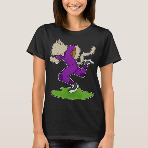 Cat Football player American football T_Shirt
