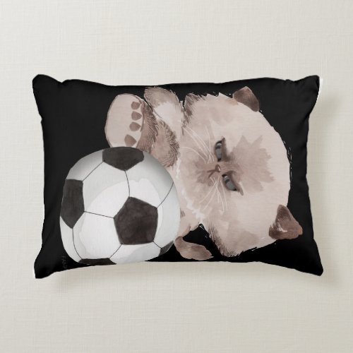 Cat football sports gift accent pillow