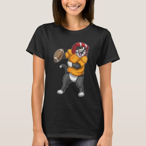 Cat Football Sports T_Shirt