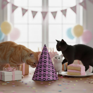 Cat Footprint Party Hat