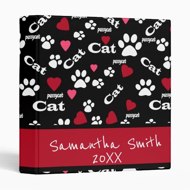 Cat footprints 3 ring binder (Front/Spine)
