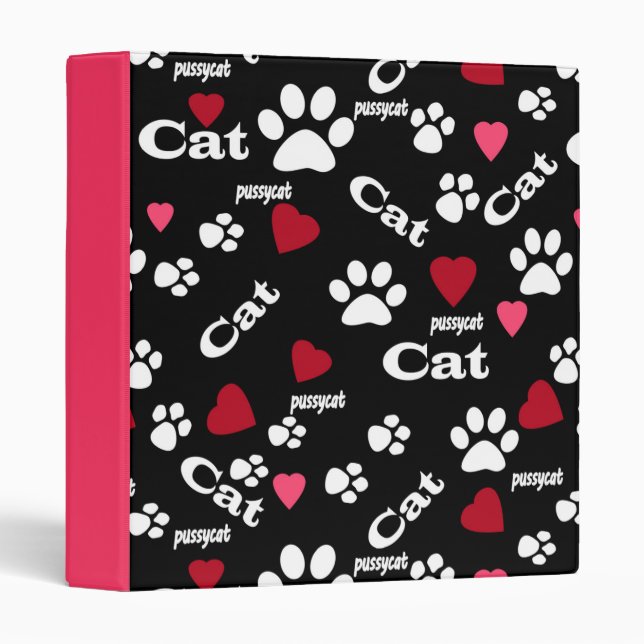Cat footprints 3 ring binder (Front/Spine)