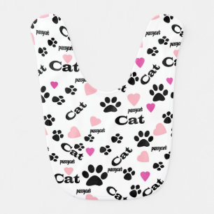 Cat footprints baby bib