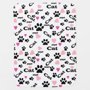 Cat footprints baby blanket