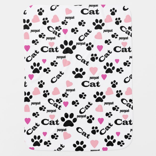 Cat footprints baby blanket (Front)