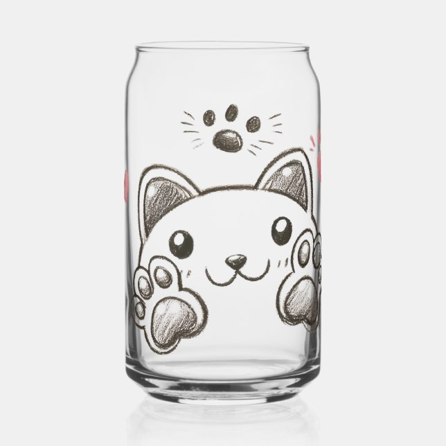 cat footprints can glass (Front)