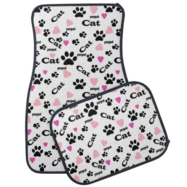 Cat footprints car floor mat (Set)