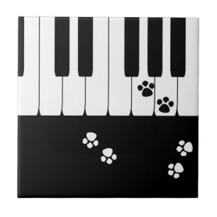 Cat footprints ceramic tile