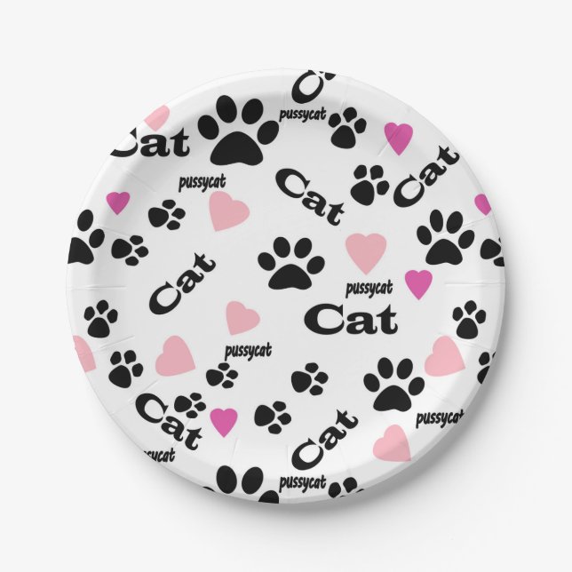 Cat footprints paper plates (Front)
