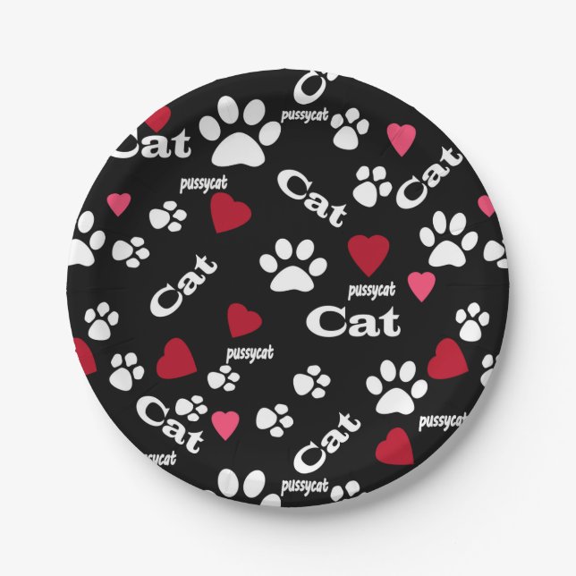 Cat footprints paper plates (Front)