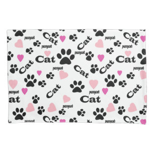 Cat footprints pillow case