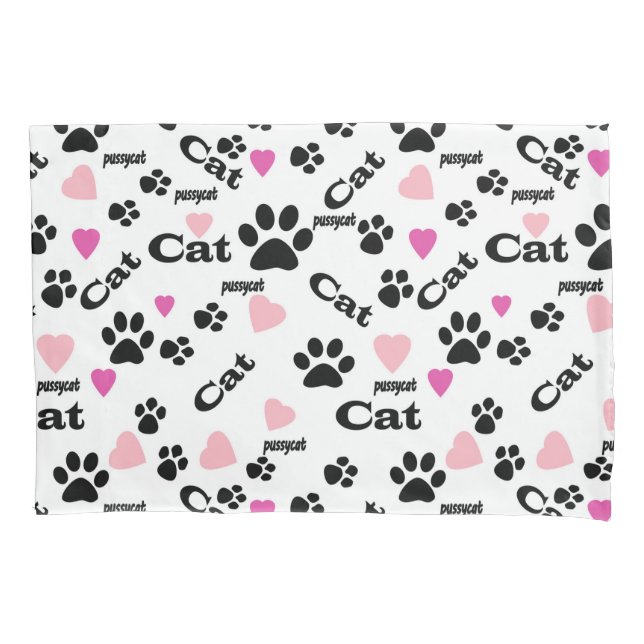 Cat footprints pillow case (Front)