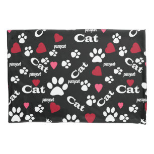 Cat footprints pillow case