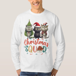 Cat for cat lovers for Christmas SQUAD funny T-Shirt