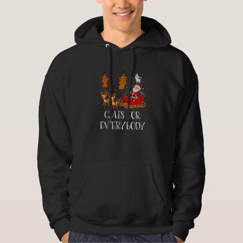 Cat For Everybody Christmas Funny Cat Lover Christ Hoodie
