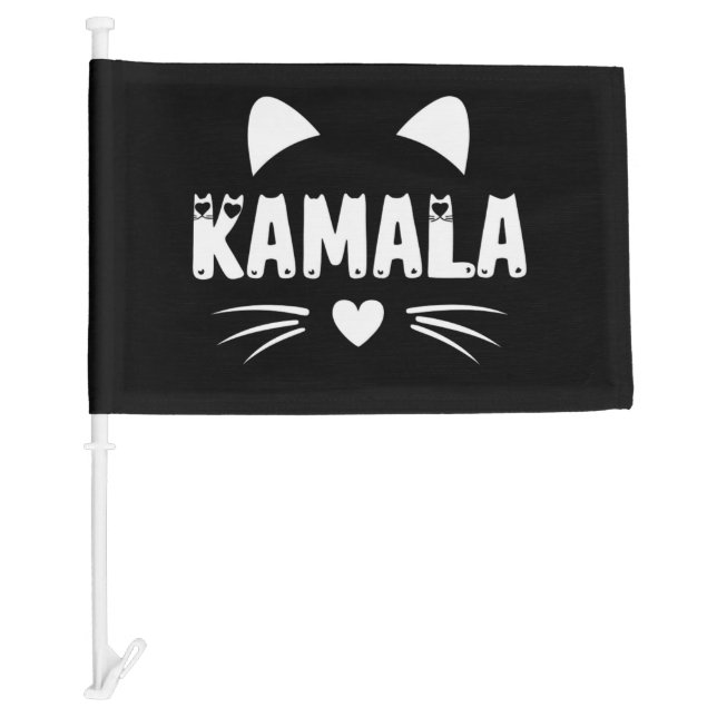 Cat For Harris 2024 Car Flag (Front)