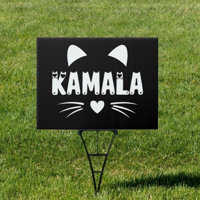 Cat For Harris 2024 Sign (Insitu)